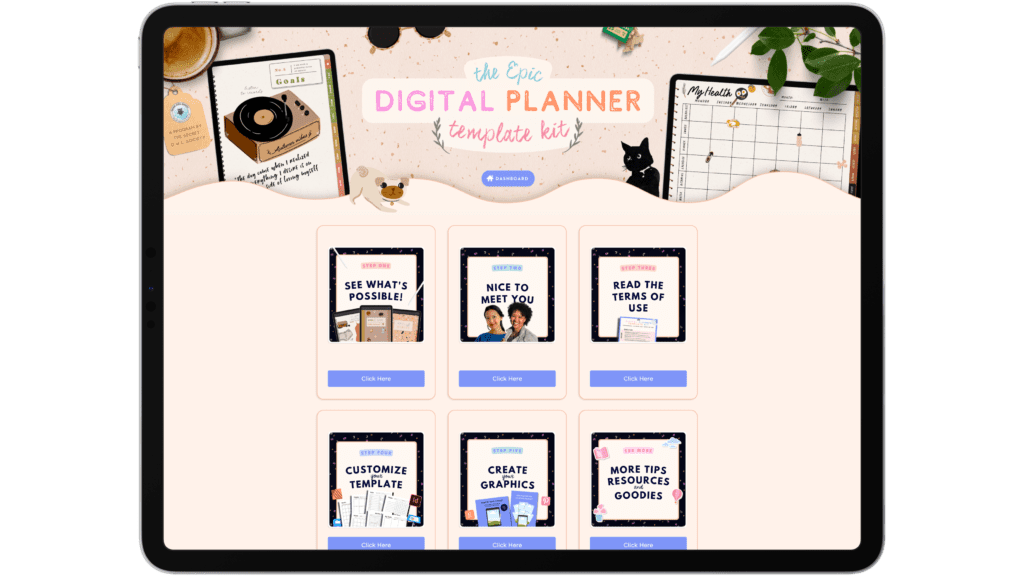 starting a digital product business - digital planner template