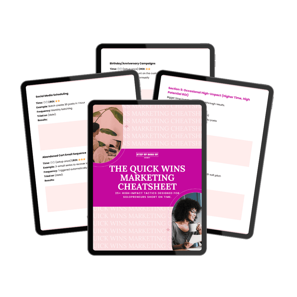 Freebie: The Quick Wins Marketing Cheatsheet 1